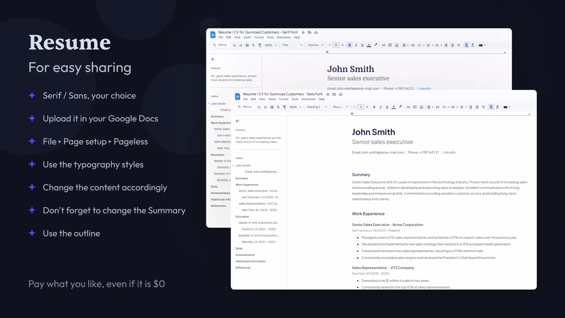 Google doc online resume