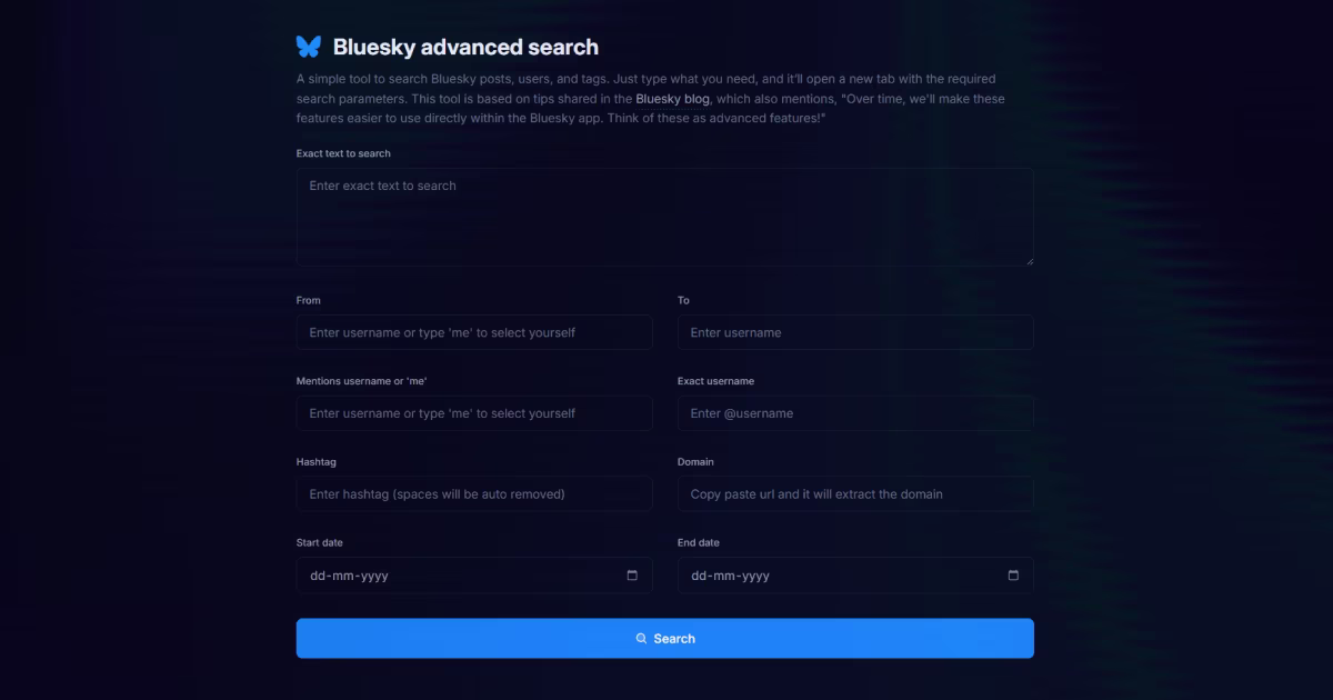 Bluesky advanced search