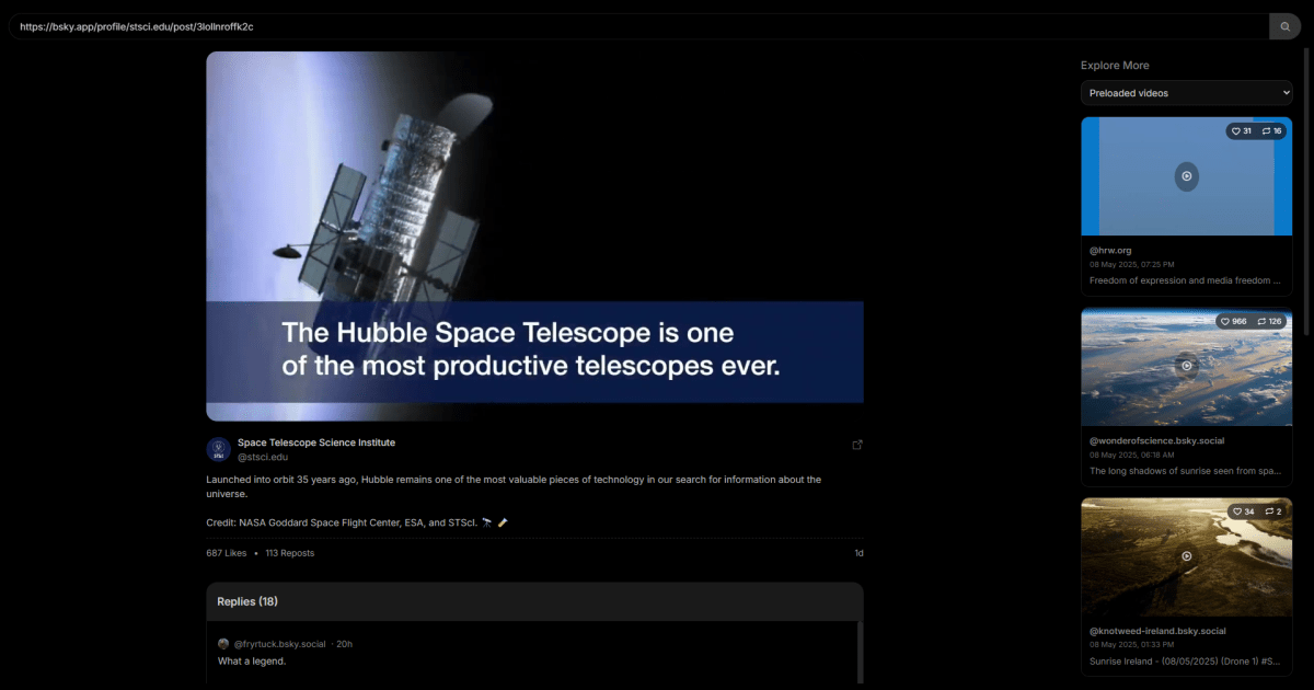 Stream M3U8 and Bluesky videos